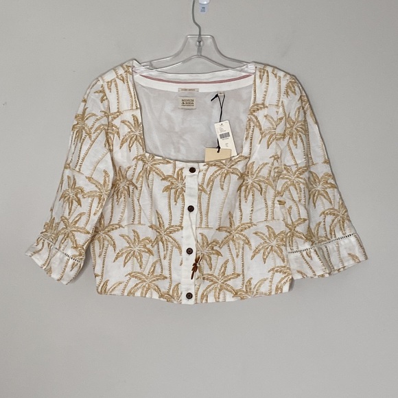 Anthropologie Tops - Anthropologie Scotch & Soda Cropped Scoop-Neck Buttondown